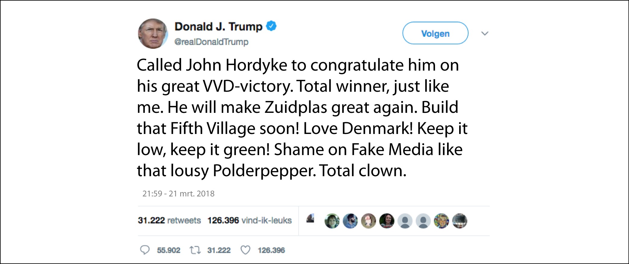 Je bekijkt nu President Trump feliciteert VVD Zuidplas met verkiezingswinst